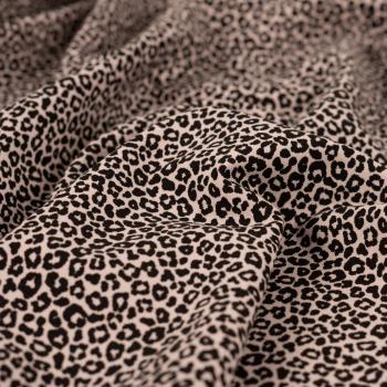 Baumwolljersey in Sand mit Leopard, Stoff in ganzer Breite